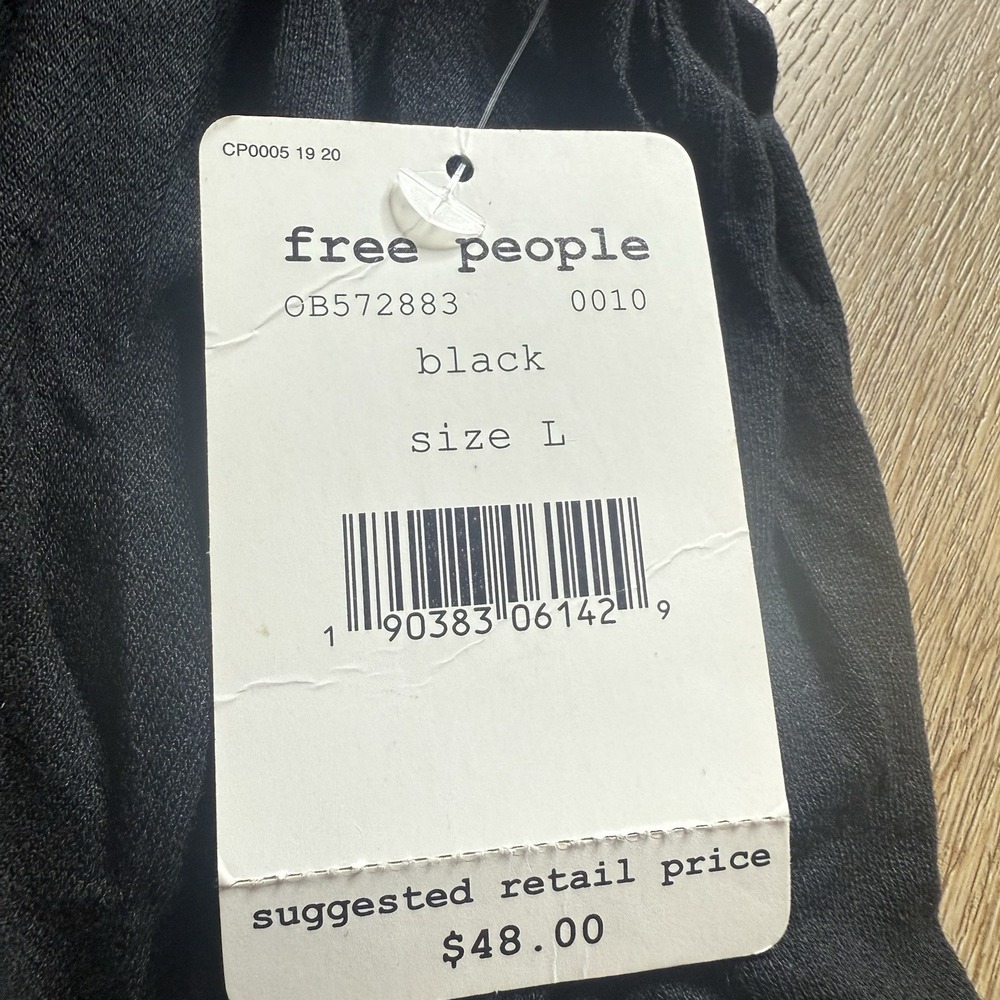 NWT Free People We the Free Heatwave Black Peplum Tank Top Large - Picture 5 of 8